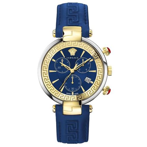 versace metallic 41 mm revise two-tonr|Versace Revive Chrono Blue Leather Strap Watch .